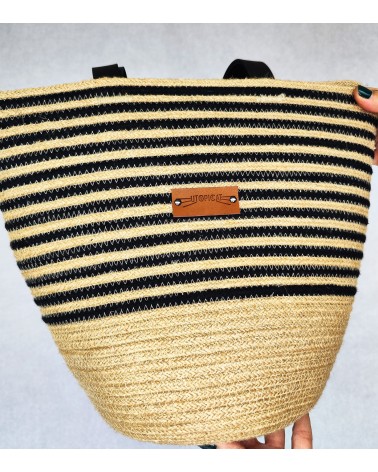 Bolso capazo yute/mixyutenegro L