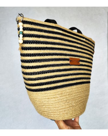 Bolso capazo yute/mixyutenegro L