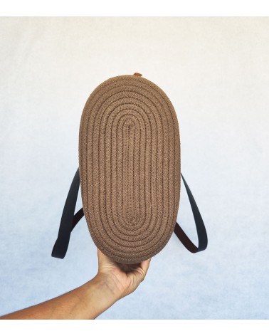 Bolso capazo marrón/beige