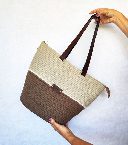 Bolso capazo marrón/beige_Utopicat