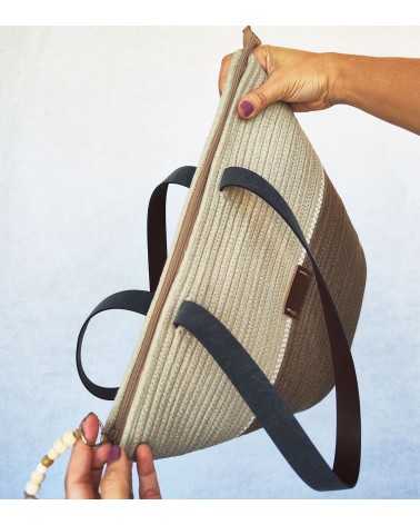 Bolso capazo marrón/beige