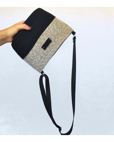 Bolso bandolero negro/mallanegro