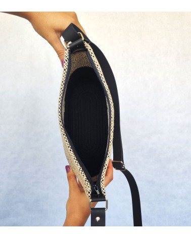 Bolso bandolero negro/mallanegro