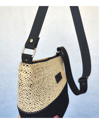 Bolso bandolero negro/mallanegro