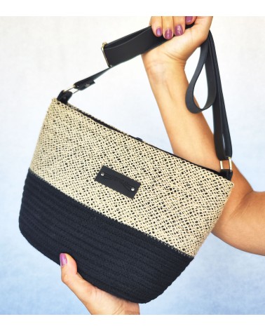 Bolso bandolero negro/mallanegro_Utopicat