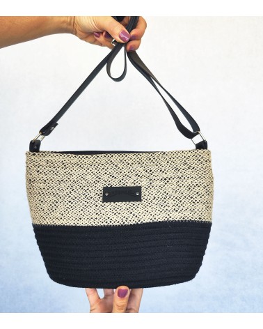 Bolso bandolero negro/mallanegro