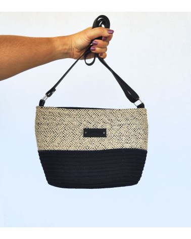 Bolso bandolero negro/mallanegro