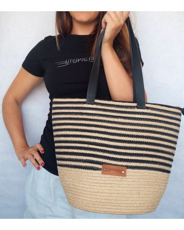 Bolso capazo yute/mixyutenegro L