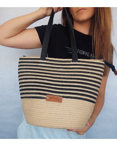 Bolso capazo yute/mixyutenegro L
