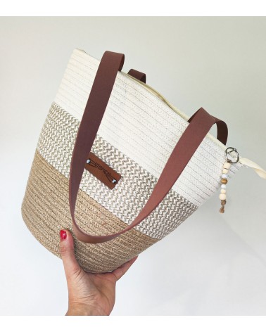 Bolso capazo yute/beige&crudo/crudo