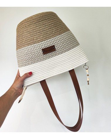 Bolso capazo yute/beige&crudo/crudo