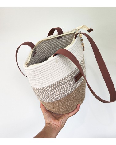 Bolso capazo yute/beige&crudo/crudo