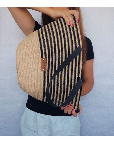 Bolso capazo yute/mixyutenegro XL