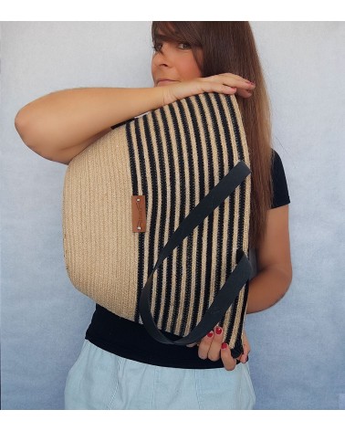 Bolso capazo yute/mixyutenegro XL