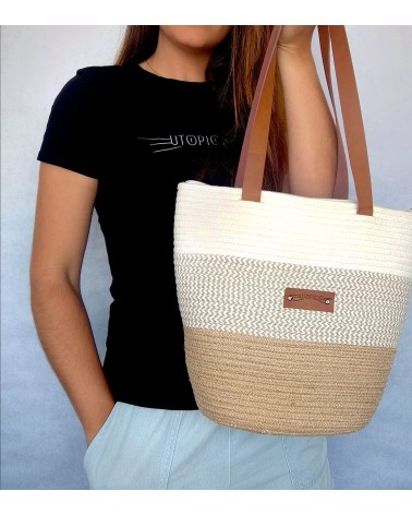 Bolso capazo yute/beige&crudo/crudo