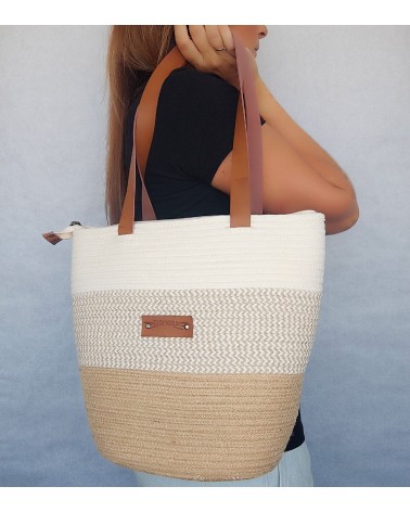 Bolso capazo yute/beige&crudo/crudo