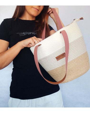 Bolso capazo yute/beige&crudo/crudo