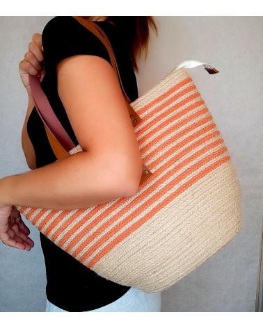 Bolso capazo bicolor yute/mixyuteteja