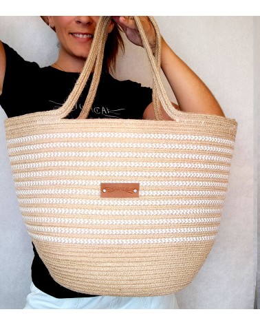 Bolso capazo yute/mixyutebeige&crudo XL