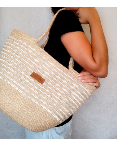 Bolso capazo yute/mixyutebeige&crudo XL